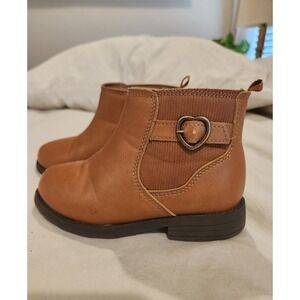 Carter's Toddler Girls Brown Faux Leather Ankle Boots Booties Size 10